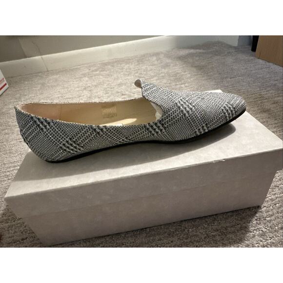 Jimmy Choo Wheel Prince Of Stars Glitter Silver Plaid Loafer Flats Size 38, US 8 - Picture 7 of 11